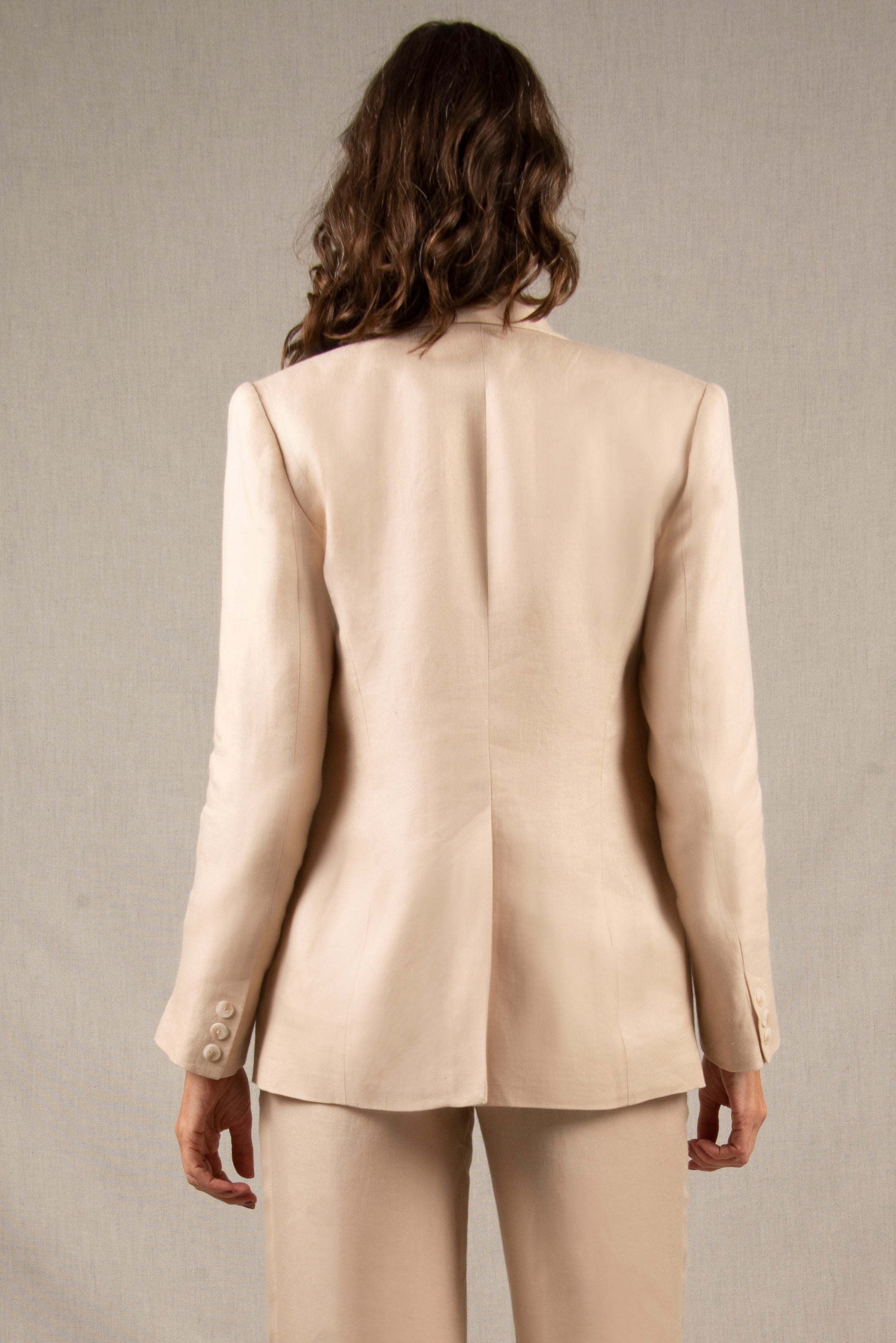 Veste Tailleur Femme Lin Ivoire – Illusion