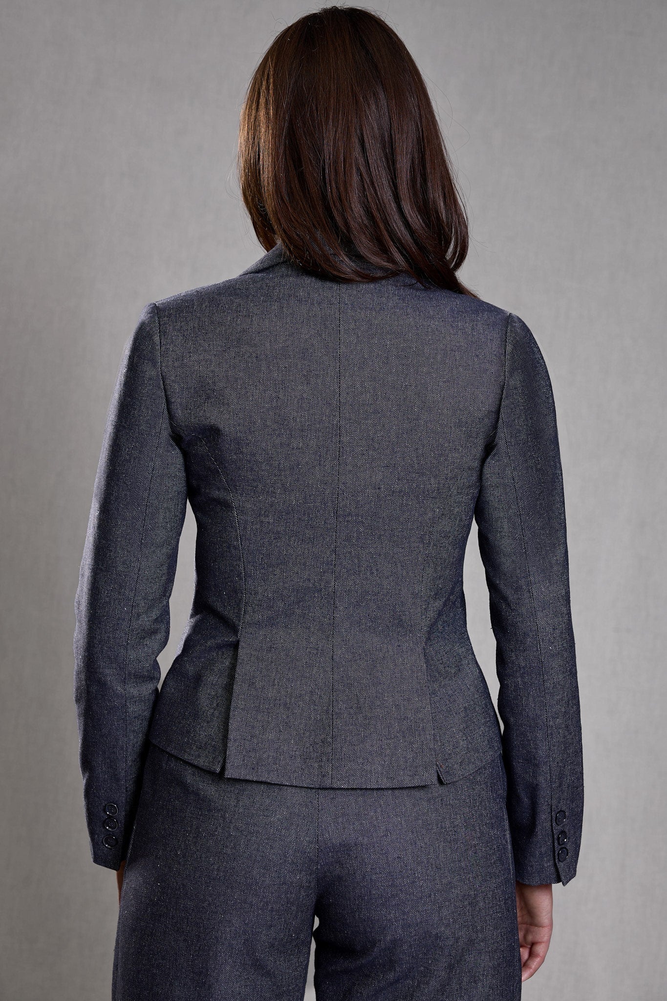 Veste Tailleur Femme Courte Jean bleu gris - Certitude