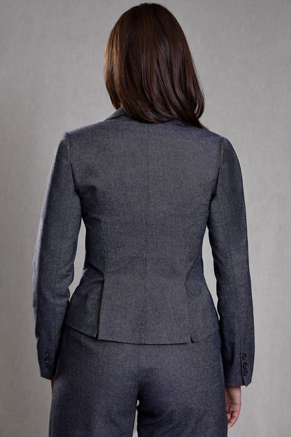 Veste Tailleur Femme Courte Jean bleu gris - Certitude