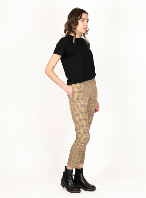Pantalon 3-8éme à carreau Espoir - My Tailor Is Joh, la nouvelle marque de prêt à porter féminin, tailleurs, vestes, pantalons, robes, jupes, hauts, chaussures pour habiller les femmes.