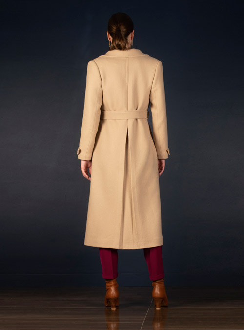 Manteau long femme en laine camel Palace - My Tailor Is Joh, la nouvelle marque de prêt à porter féminin, tailleurs, vestes, pantalons, robes, jupes, hauts, chaussures pour habiller les femmes.