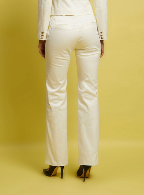 Le Pantalon tailleur droit coton blanc Sœur - My Tailor Is Joh, la nouvelle marque de prêt à porter féminin, tailleurs, vestes, pantalons, robes, jupes, hauts, chaussures pour habiller les femmes.