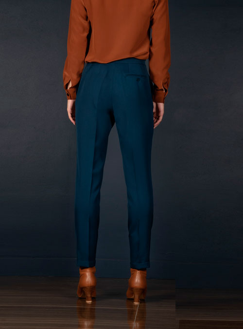 Le Pantalon large lin bleu azur Illusion - My Tailor Is Joh
