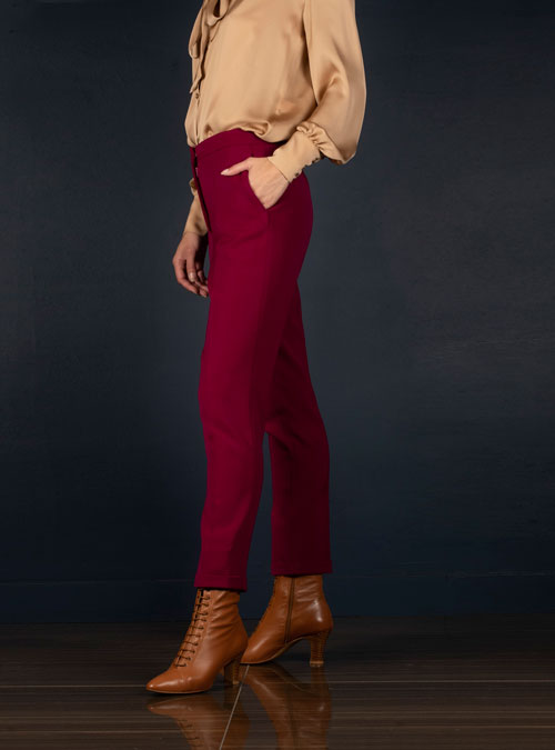 Le pantalon tailleur femme rose pivoine en laine Conception - My Tailor Is Joh, la nouvelle marque de prêt à porter féminin, tailleurs, vestes, pantalons, robes, jupes, hauts, chaussures pour habiller les femmes.